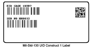 MIL STD 130 Construct 1 IUID Labels, Auburn, WA